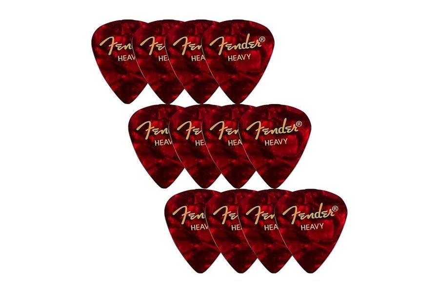 Fender 351 Shape Classic Celluloid Picks, Heavy (12 pack)