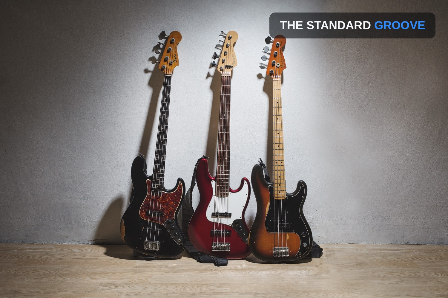 Fender Jazz '63, Jazz Standard '95, Precision '78 세 대의 베이스